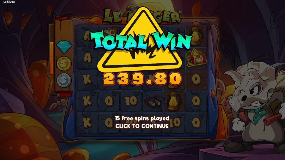 Smokey the raccoon in the mining-themed Le Digger slot by Hacksaw Gaming