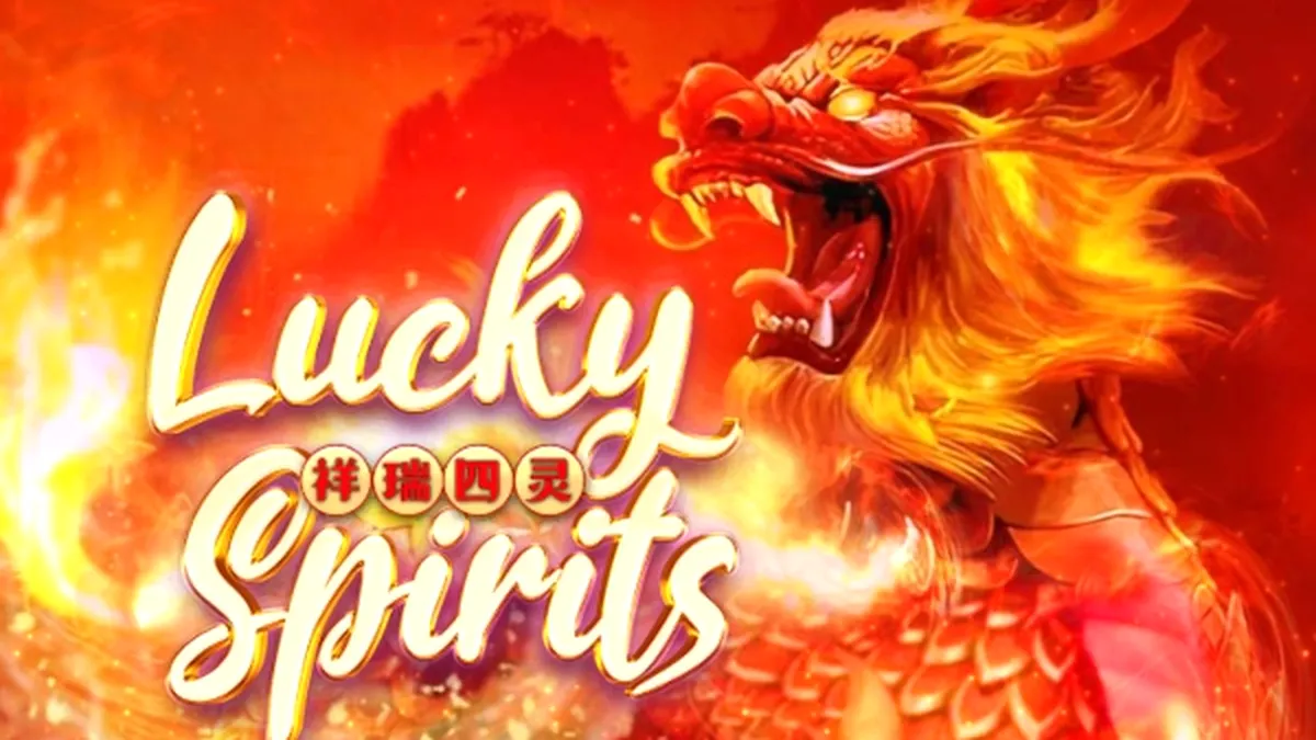 Lucky Spirits slot machine interface na may temang suwerte